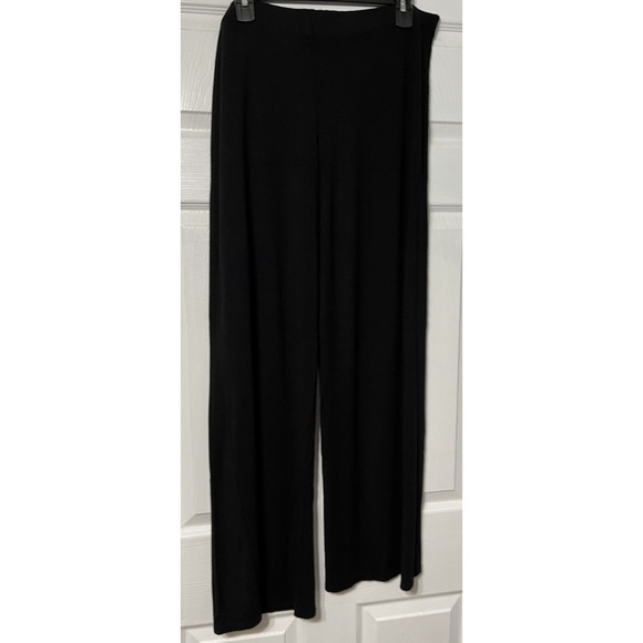 Adrienne Vittadini Black‎ Knit  Pull On Stretch Comfort Pants Women Large - Picture 1 of 5